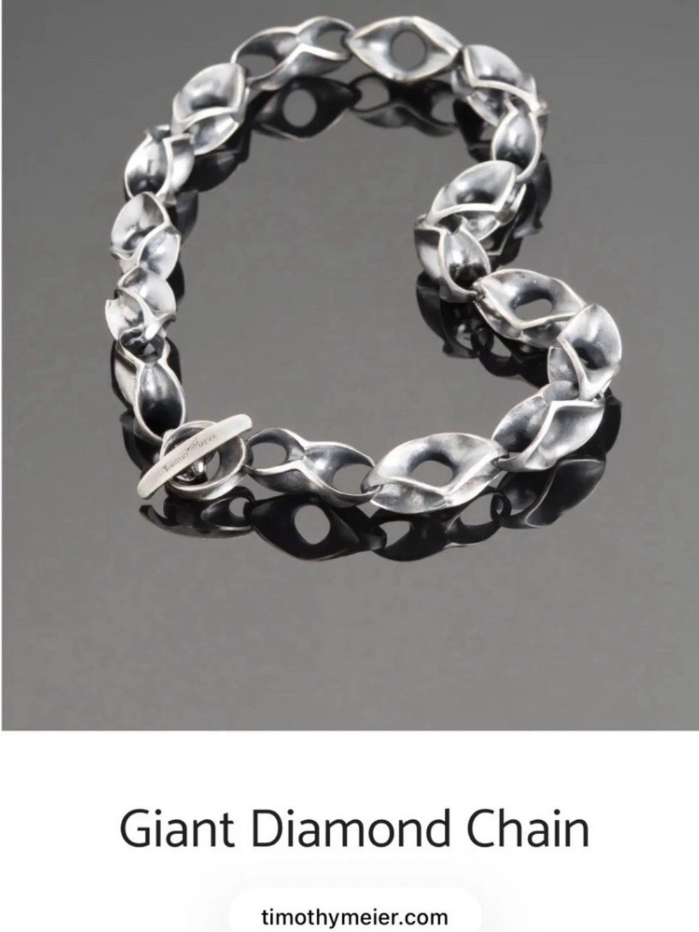 TIMOTHY MEIER STERLING SILVER GIANT DIAMOND BRACELET
